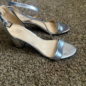 Nine West silver heels